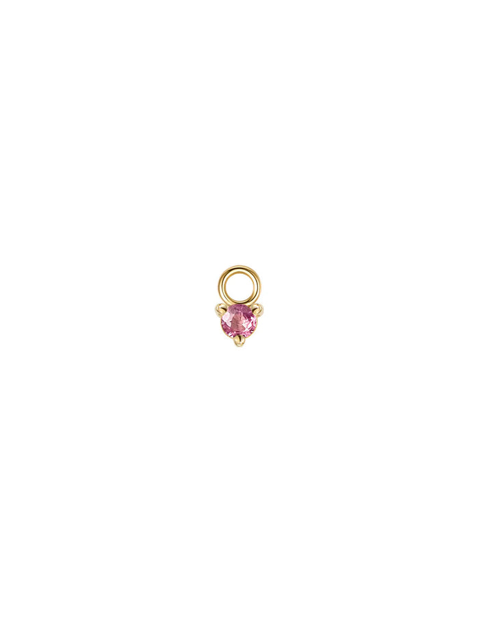 Pink Sapphire Gia Yellow Gold Charm