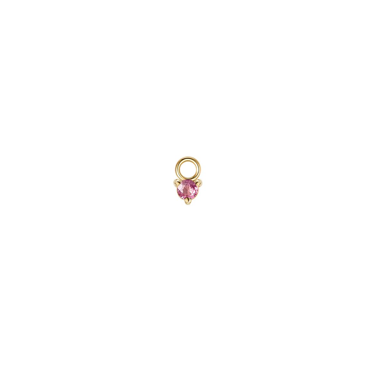 Pink Sapphire Gia Yellow Gold Charm