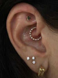 3/8" Savage Clicker Yellow Gold Hoop