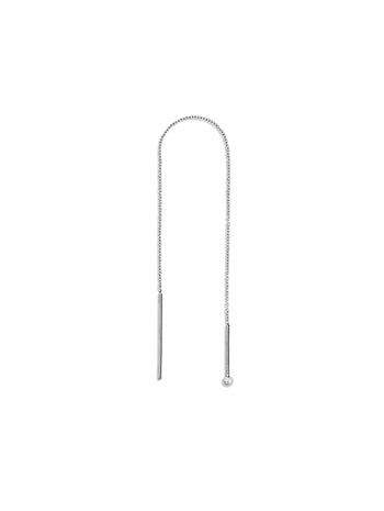 Chain Threader White Gold Earring