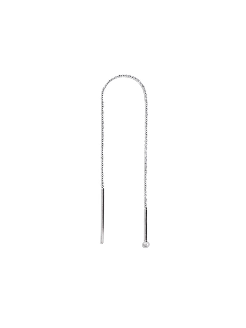 Chain Threader White Gold Earring