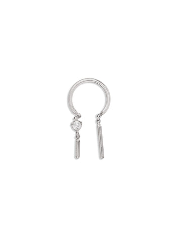 Diamond Baby Chime White Gold Hoop Earring