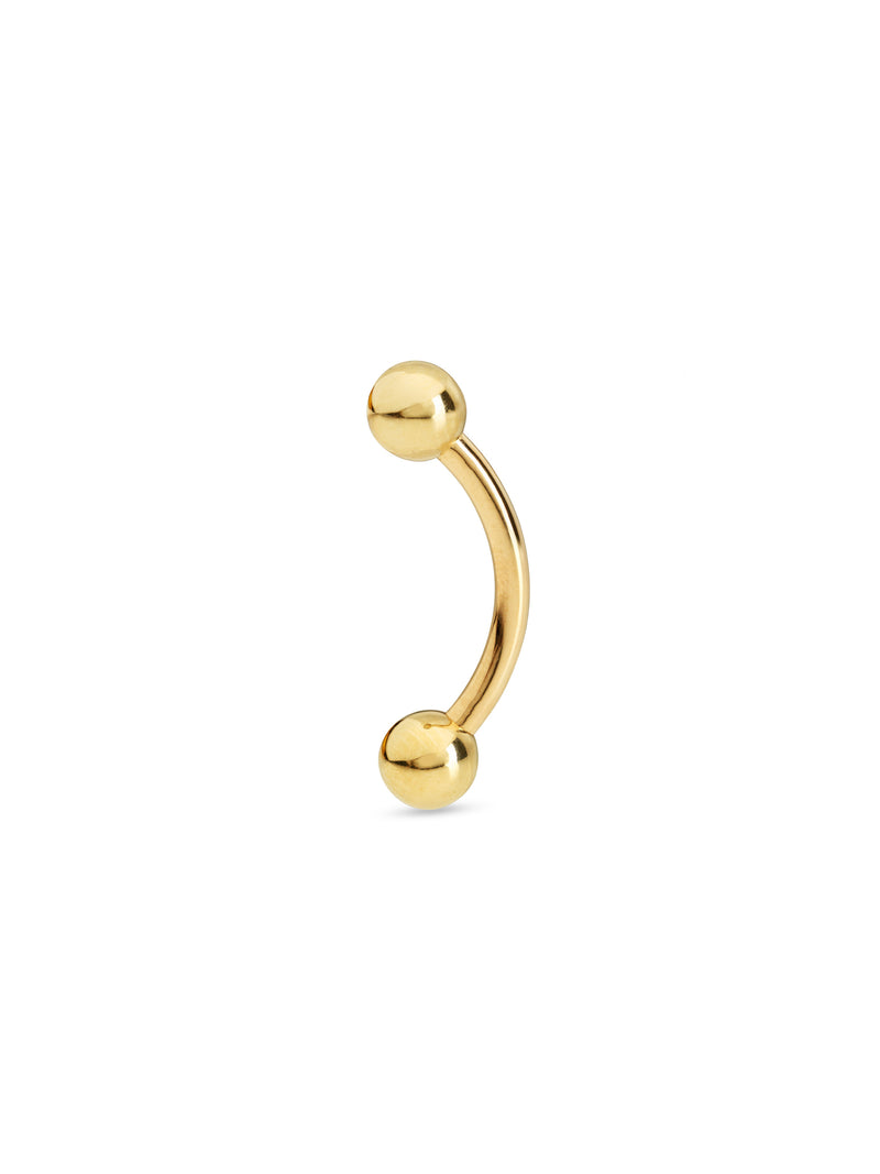 7/16" Yellow Gold Curved Barbell