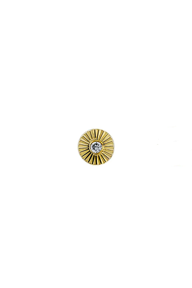 Diamond Sloan Ray Disc Yellow Gold Threadless End