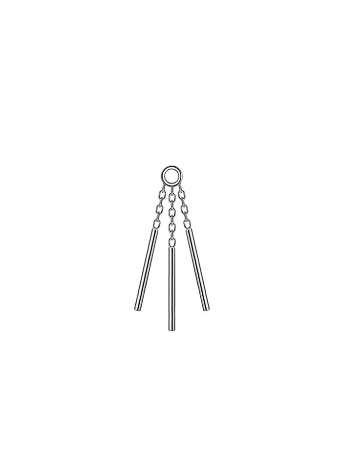 Triple Bar Wind Chime White Gold Charm