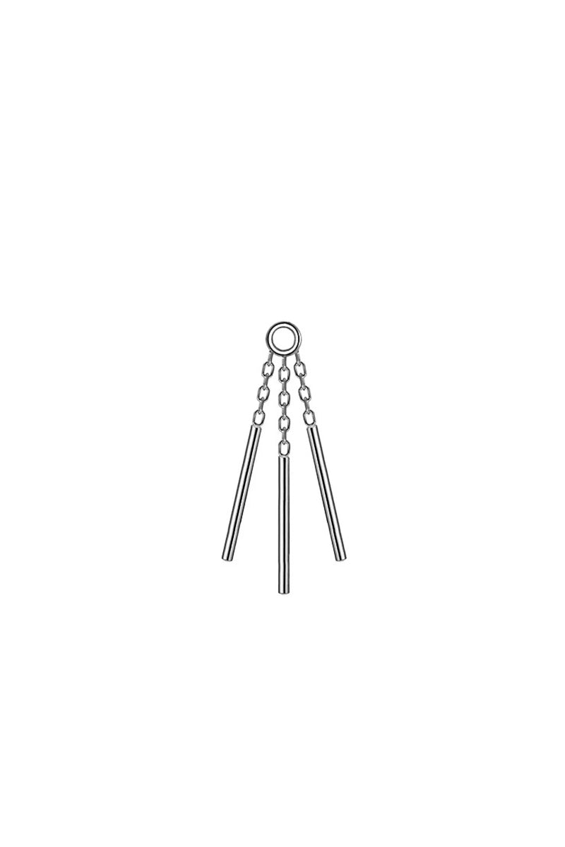 Triple Bar Wind Chime White Gold Charm