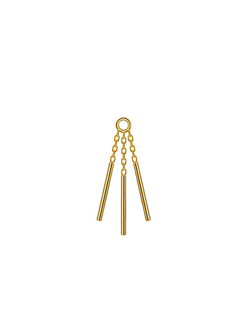 Triple Bar Wind Chime Yellow Gold Charm