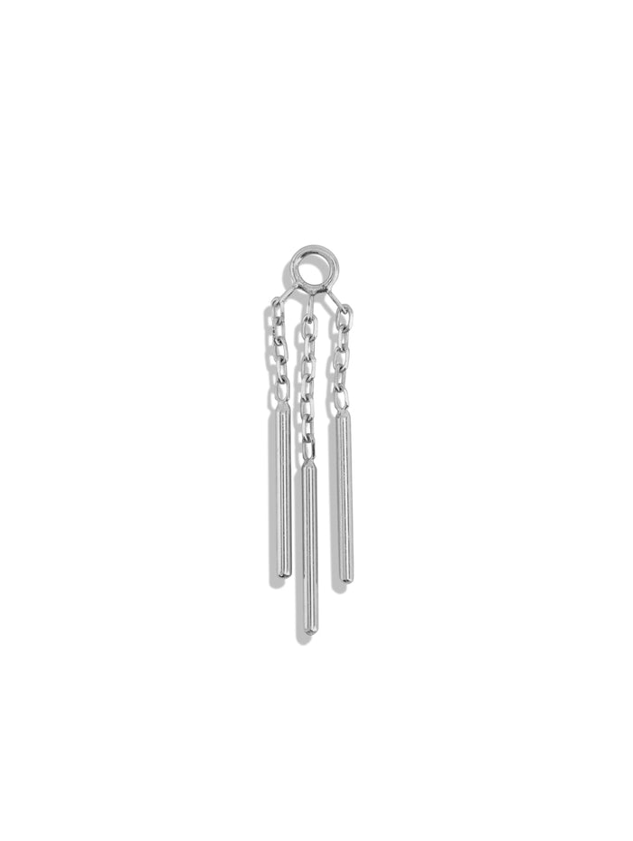 Triple Bar Wind Chime White Gold Charm