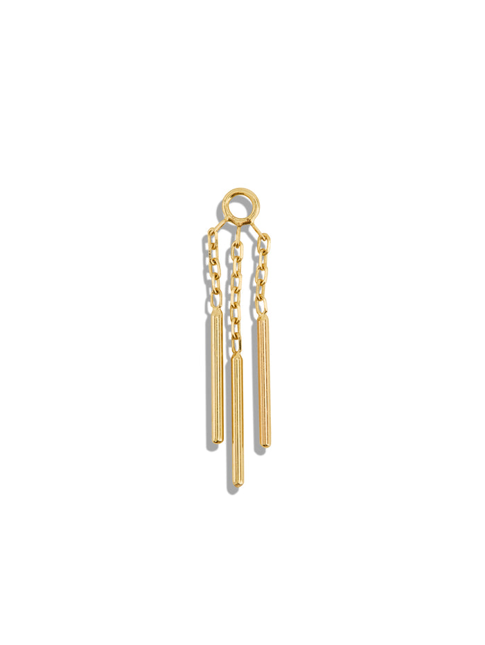 Triple Bar Wind Chime Yellow Gold Charm