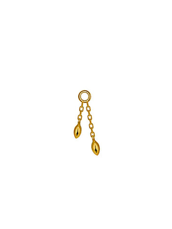 Marquise Bead Drop Yellow Gold Charm