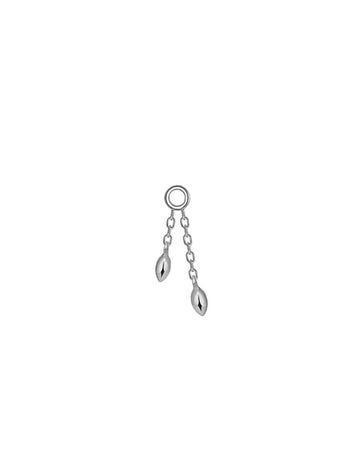 Marquise Bead Drop White Gold Charm