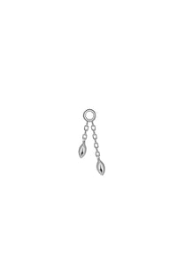 Marquise Bead Drop White Gold Charm