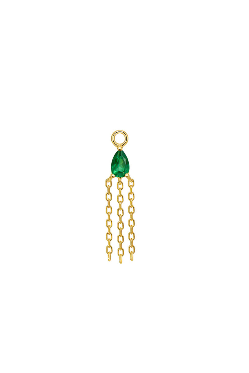 Green Chalcedony Veronika Yellow Gold Charm