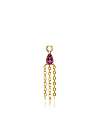 Rhodolite Garnet Veronika Yellow Gold Charm