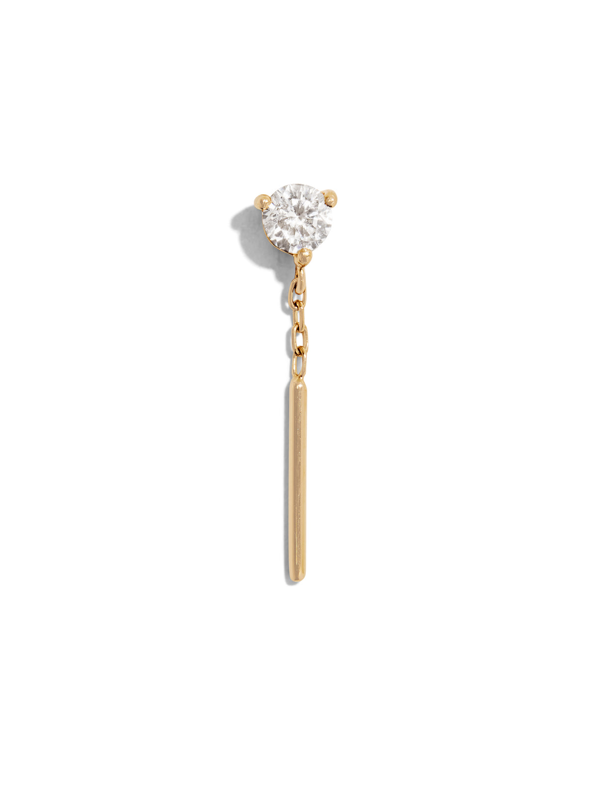 Tease CZ Yellow Gold Threadless Stud
