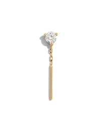 Tease CZ Yellow Gold Threadless Stud