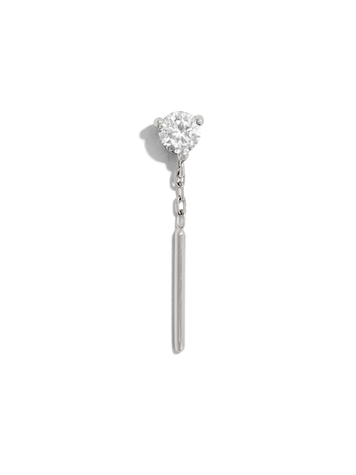 Tease CZ White Gold Threadless Stud