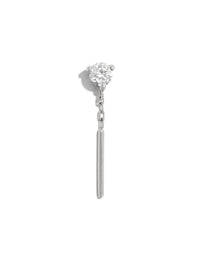Tease CZ White Gold Threadless Stud