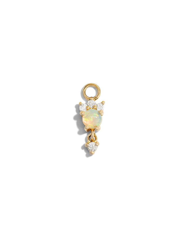 Leia Opal & Diamond Drop Yellow Gold Charm