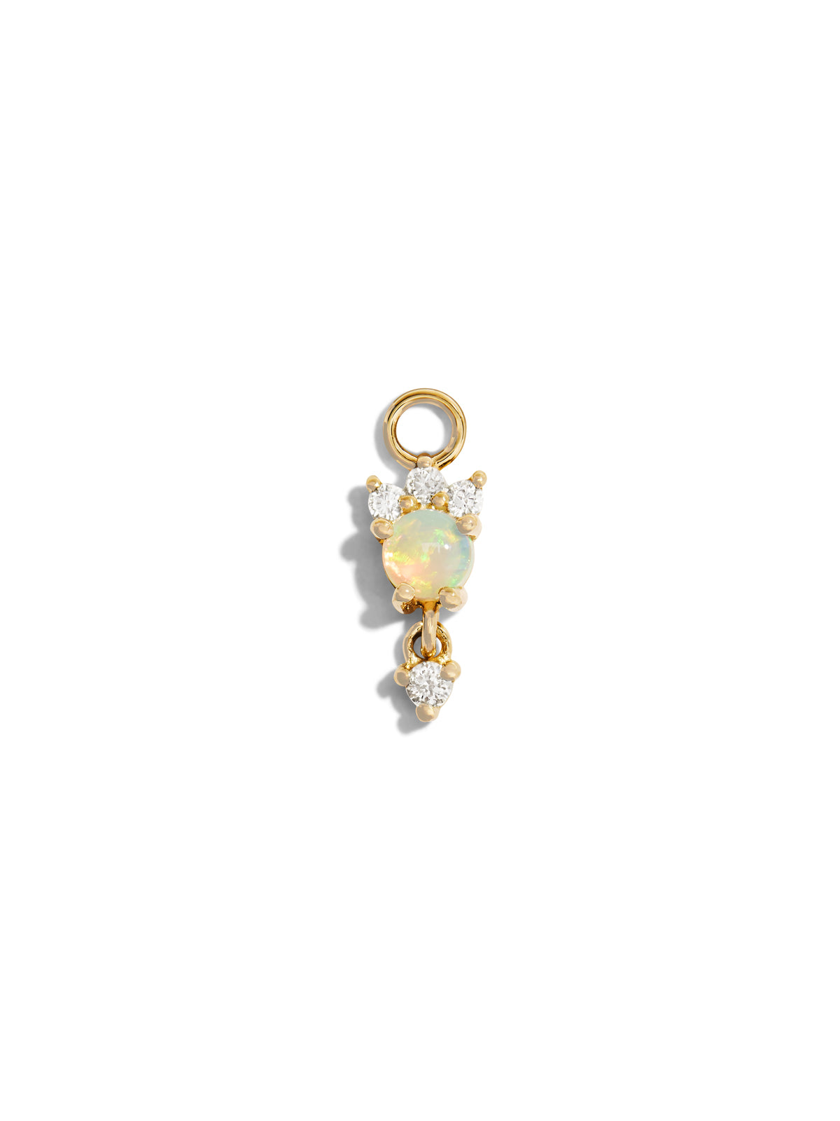Leia Opal & Diamond Drop Yellow Gold Charm