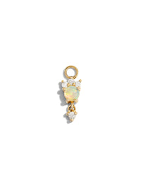 Leia Opal & Diamond Drop Yellow Gold Charm