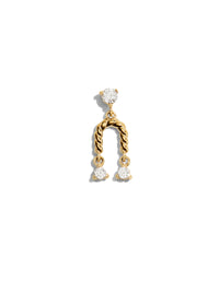 Bliss CZ Yellow Gold Threadless Stud