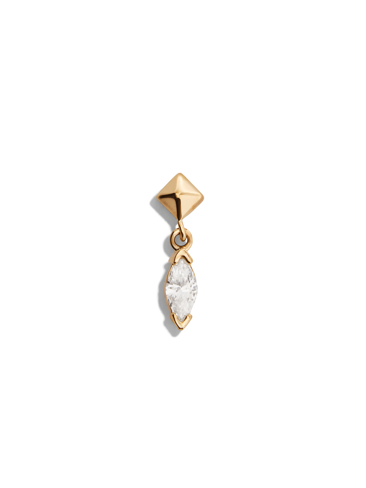 Snatched CZ Yellow Gold Threadless Stud