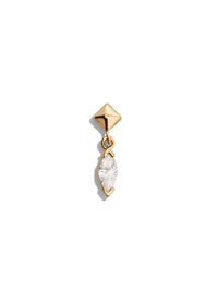 Snatched CZ Yellow Gold Threadless Stud