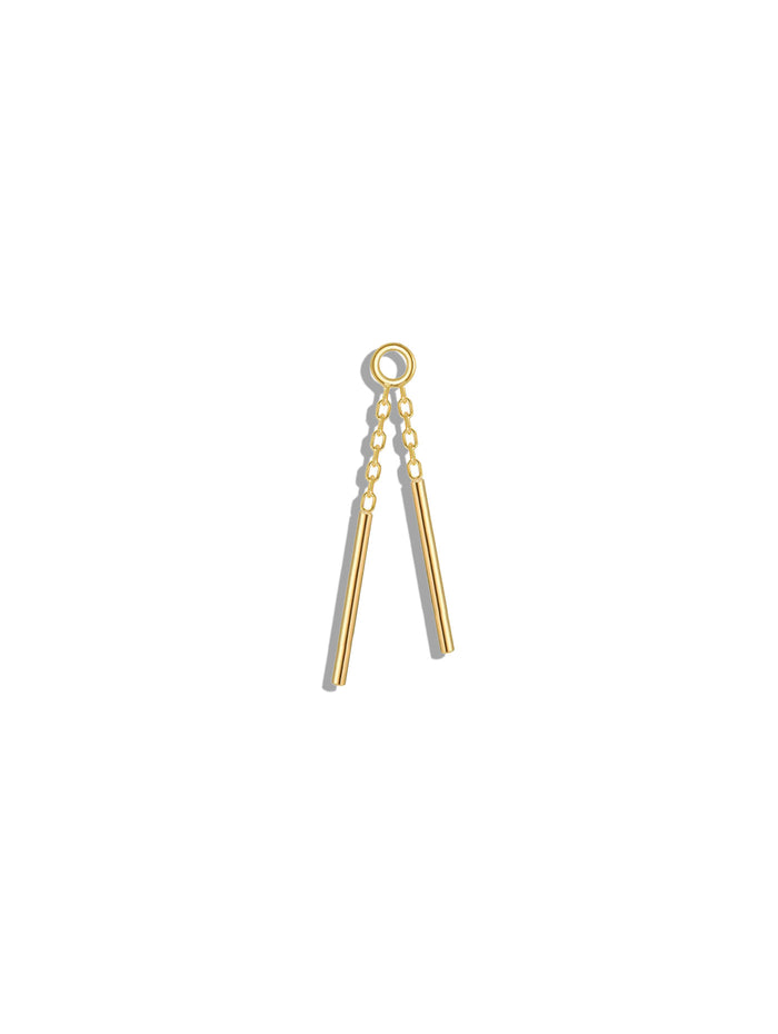 Double Bar Wind Chime Yellow Gold Charm