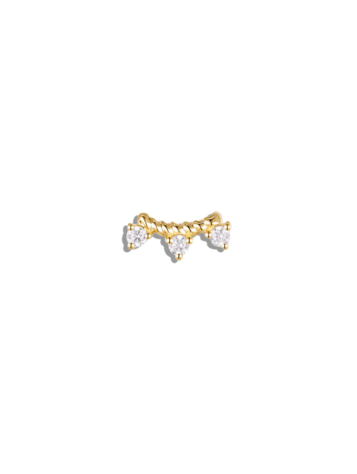 Crave CZ Yellow Gold Threadless Stud