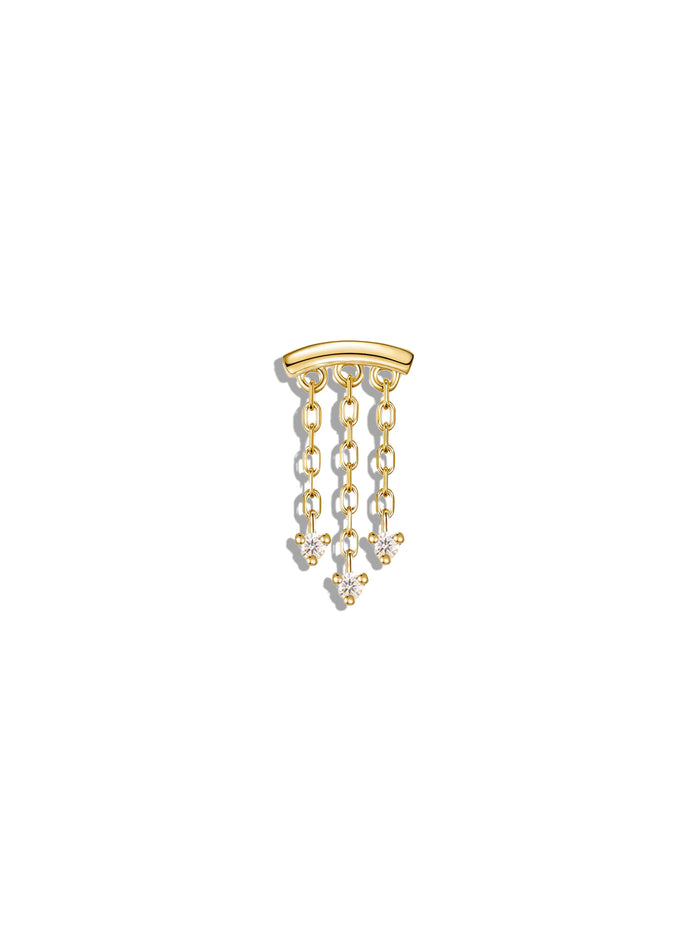 Esme Diamond Yellow Gold Bar End Stud