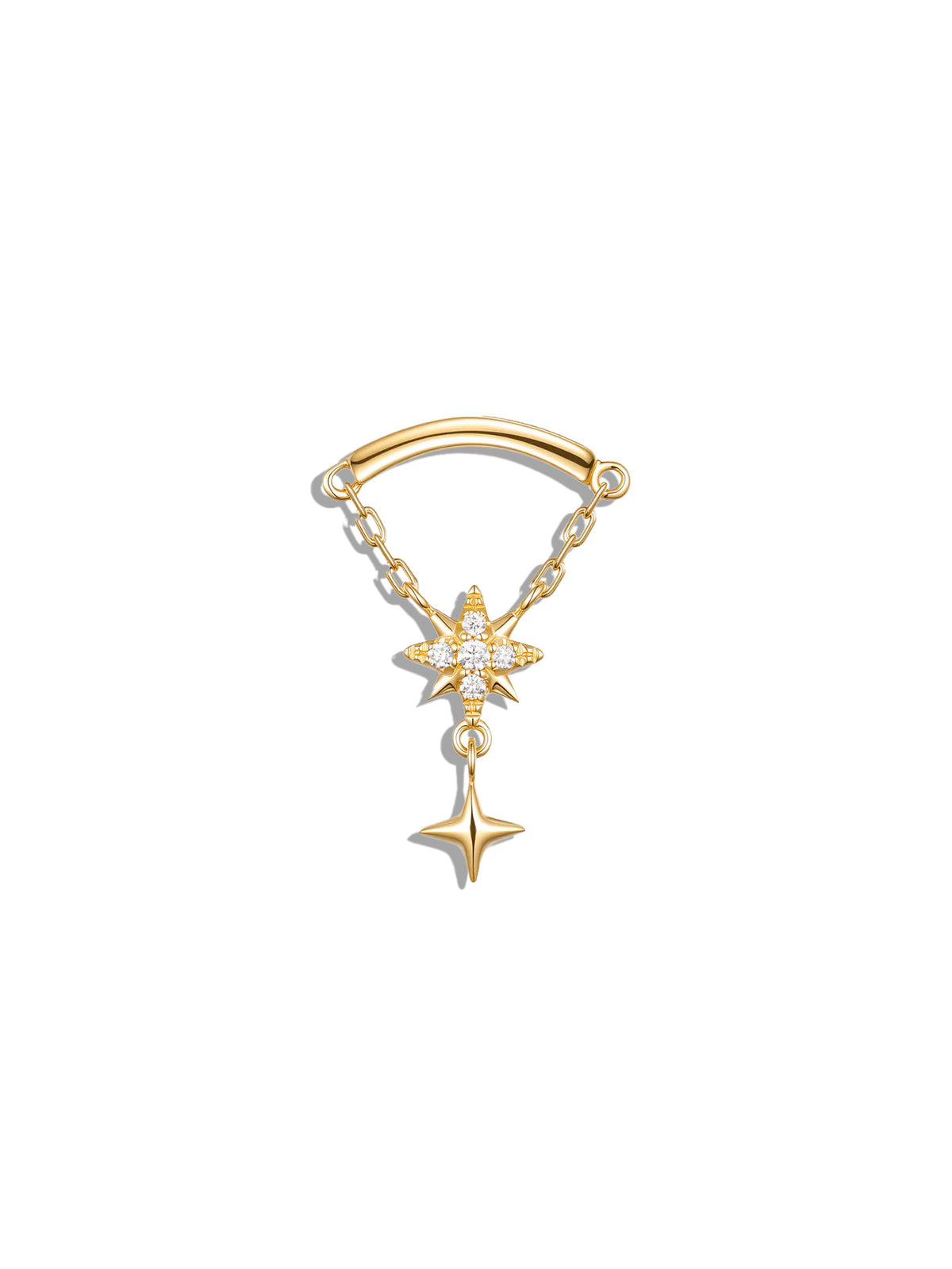 Astraeus Yellow Gold Bar End Stud