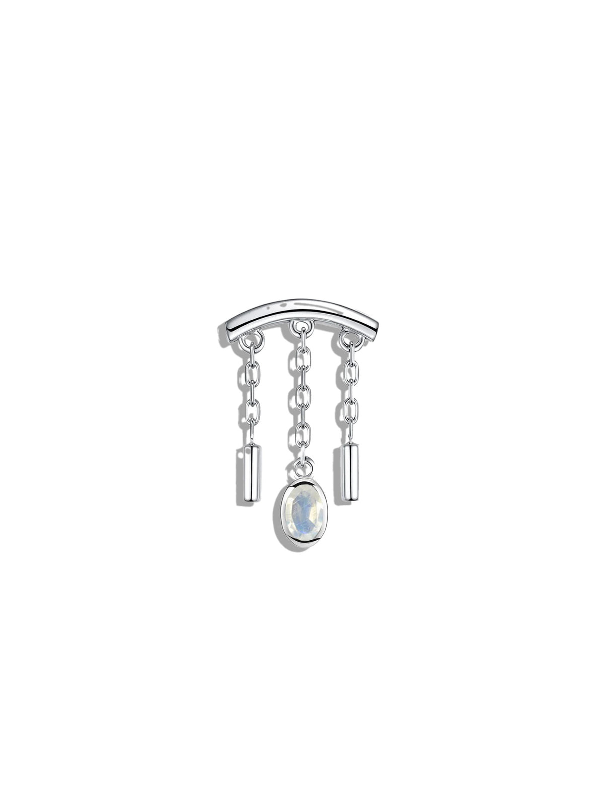 Dwiggi Moonstone White Gold Bar End Stud