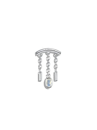 Dwiggi Moonstone White Gold Bar End Stud