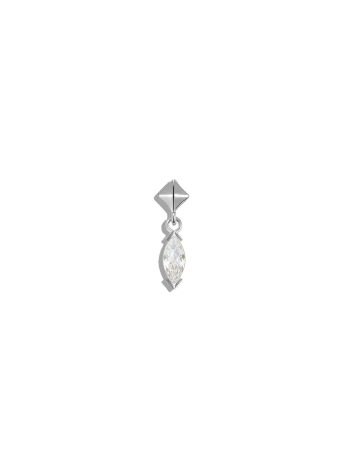 Snatched CZ White Gold Threadless Stud