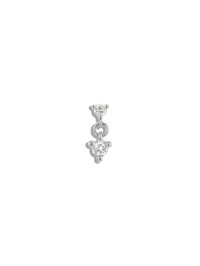 Cascade 2 Reverse Diamond White Gold Stud