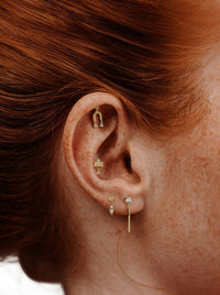 Tease CZ Yellow Gold Threadless Stud