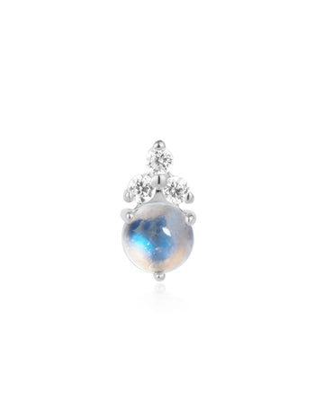 Midsummer Rainbow Moonstone White Gold Threadless End