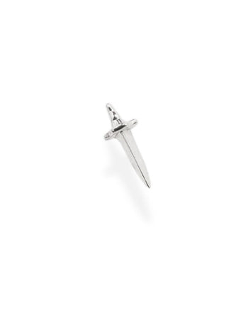 Dagger White Gold Threaded Stud