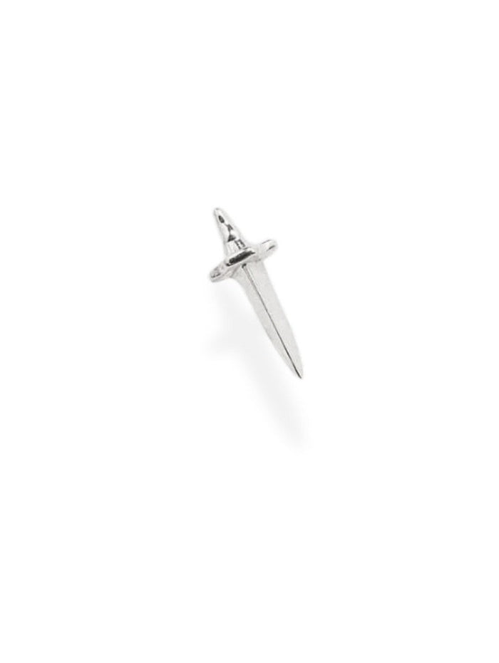 Dagger White Gold Threaded Stud