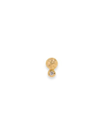 Molten Diamond Double Dot Yellow Gold Threaded Stud