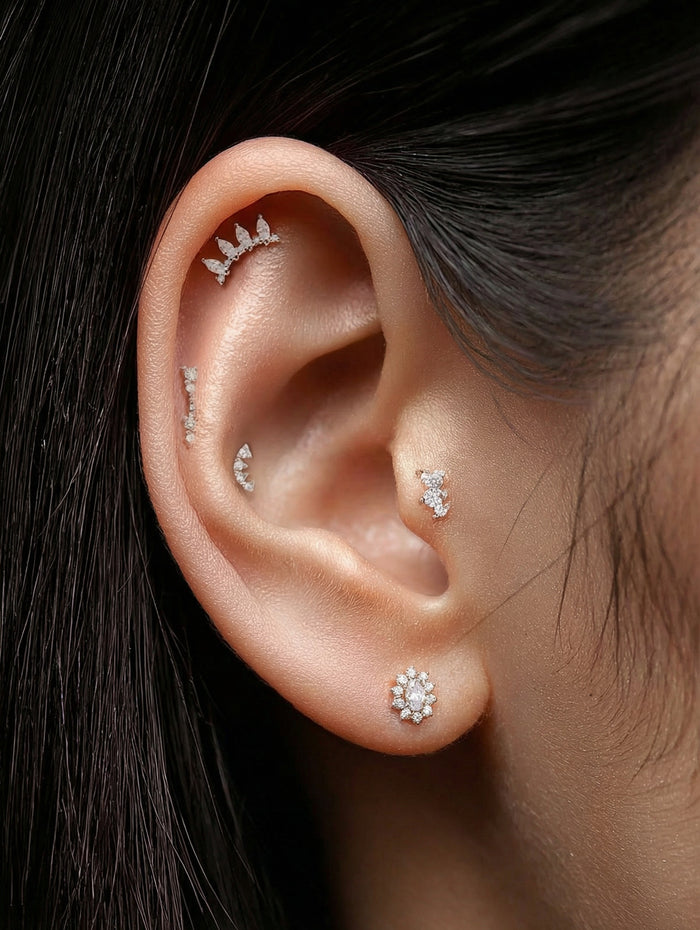 Passion CZ White Gold Threadless End