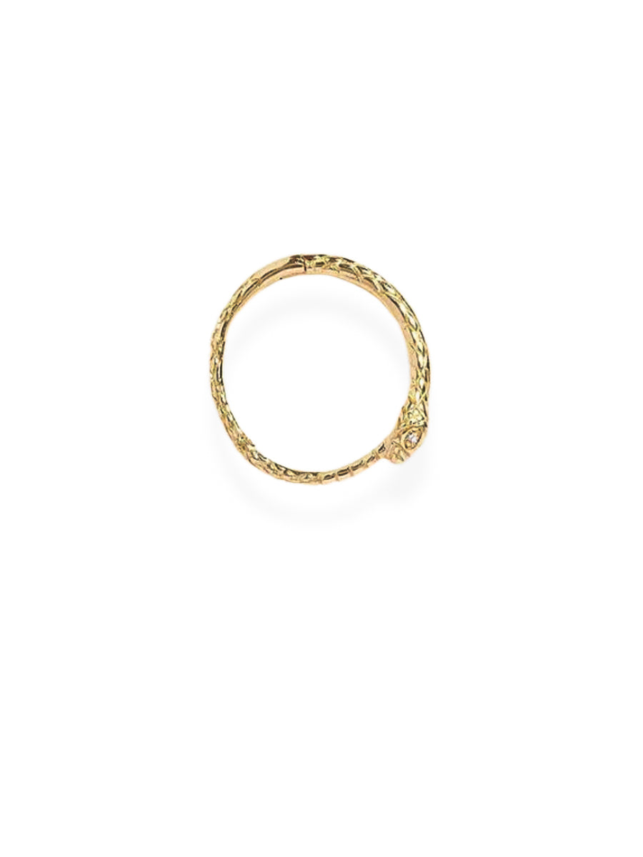 11mm Diamond Serpent Yellow Gold Hoop