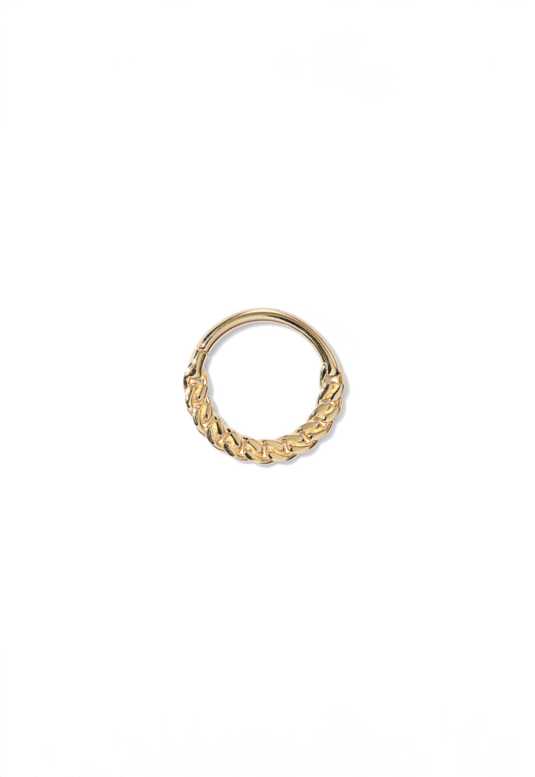 3/8" Flat Chain Yellow Gold Hoop Earring