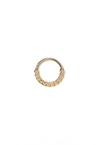 3/8" Flat Chain Yellow Gold Hoop Earring