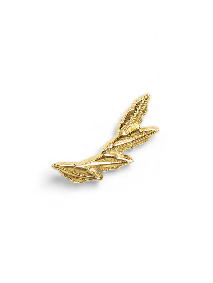 Laurel Curve Pin Yellow Gold Stud
