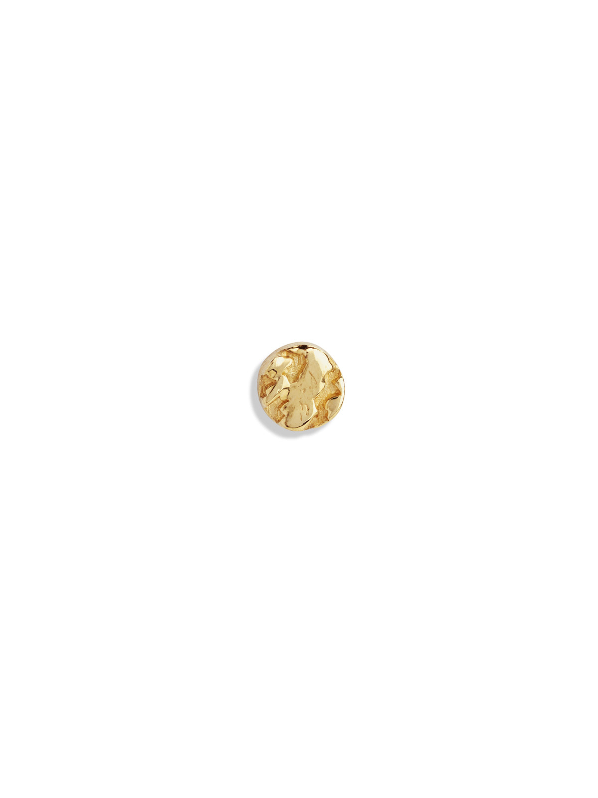 3mm Distortion Disc Pin Yellow Gold Stud
