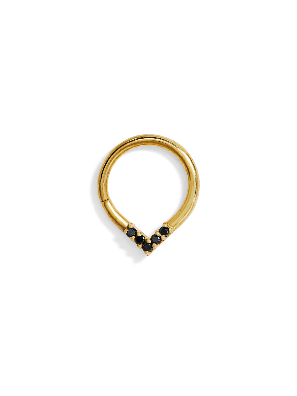 5/16" Apex Black Diamond Yellow Gold Hoop