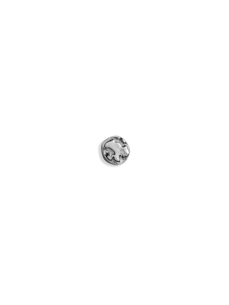 2mm Distortion Disc Pin White Gold Stud