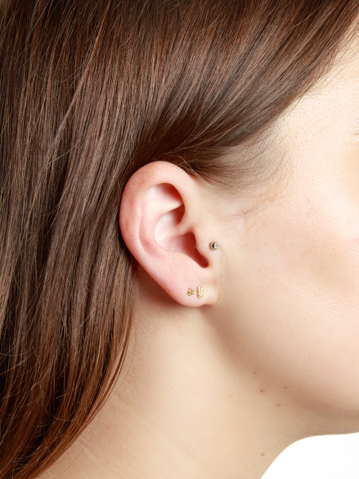 3mm Distortion Disc Pin Yellow Gold Stud